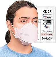 Vista 14 de BNX - Paquete de 20 mascarillas KN95, mascarilla desechable de partículas KN95 fabricada en Estados Unidos, estilo tri-fold cup/fish