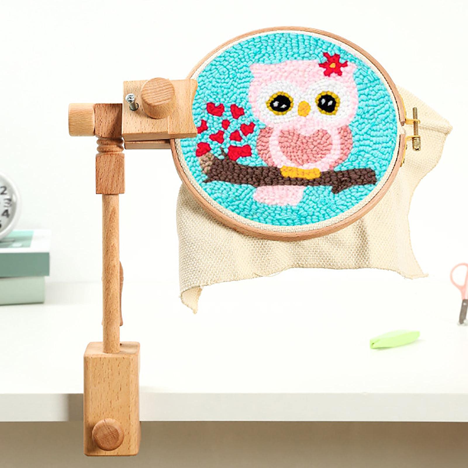 PATIKIL Stickrahmen Halter Aus Buchenholz – Präsentationsständer Für Stickereien, Kreuzstich, Kleine Bilder & Kunst
