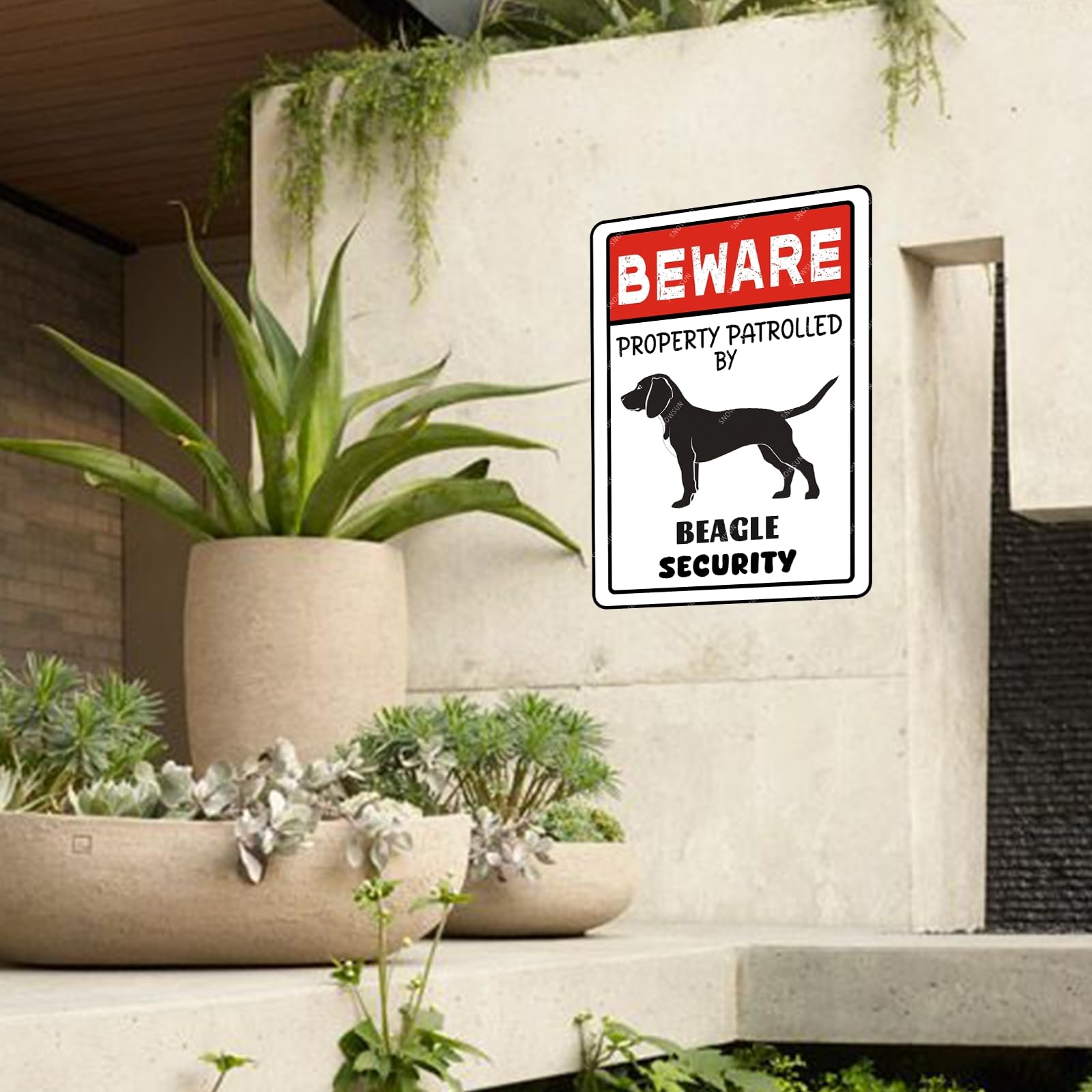 Snapklik.com : Snowsun Metal Signs Dog Sign Beware Property Patrolled ...