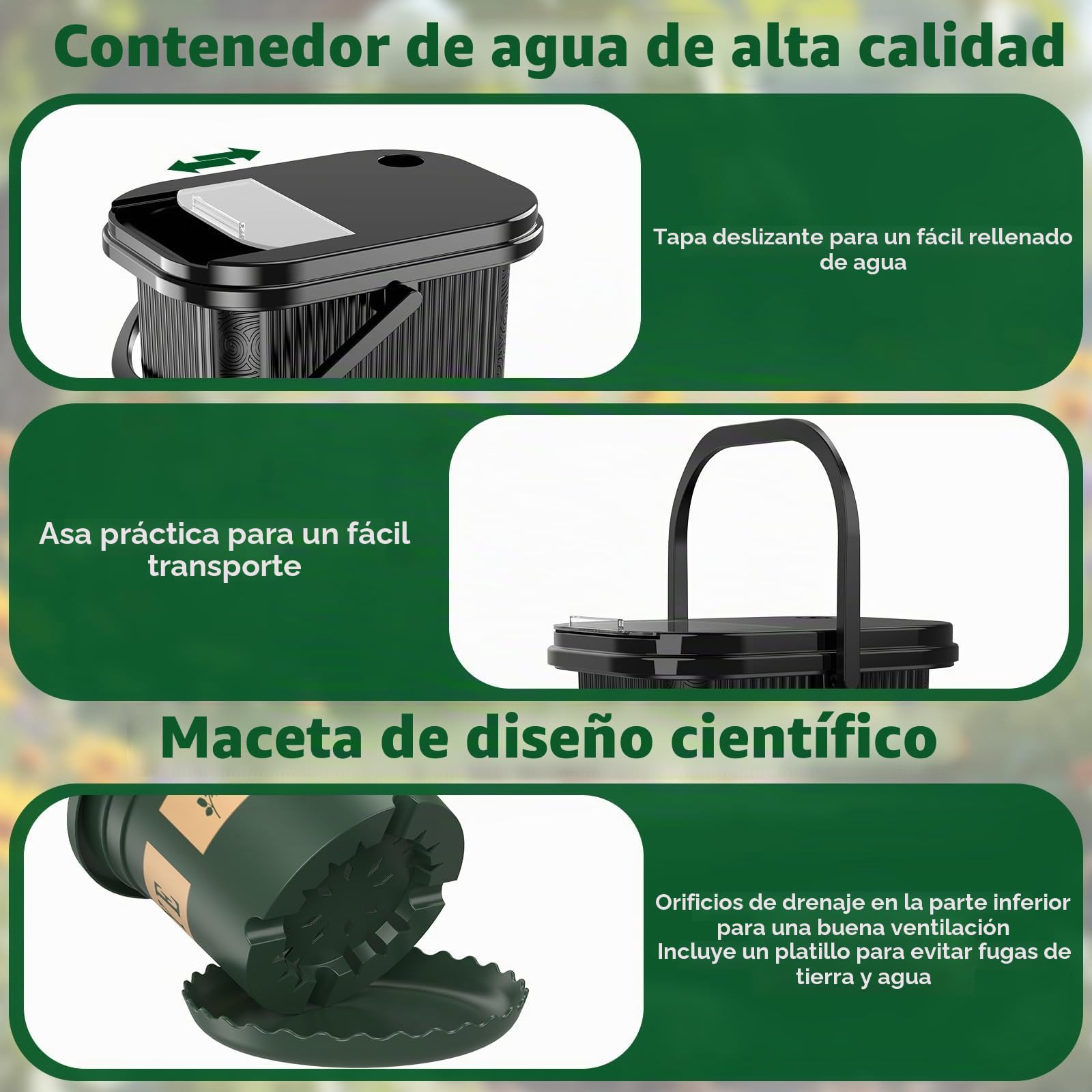 Sistema Riego Solar para Jardín Kit Riego Goteo 15 Micro Cabezales | Compatible con Cubo Riego por Goteo Automático para Vacaciones Terrazas de Balcones Invernaderos y Plantas Kit Riego Solar