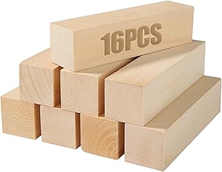 16PCS Basswood Carving Blocks 6 x 1.5 x 1.5 Inch Whittling Wood Blocks Wooden Blocks for Crafts Basswood Carving Wood for Beginner to Expert