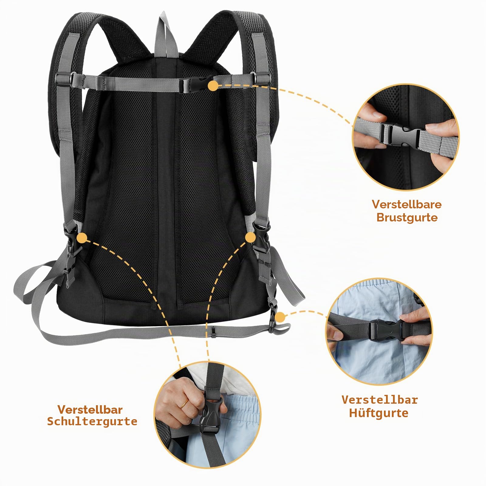 Hundetrage-Rucksack, Welpentragetasche mit Entrinnen-sicherem Reißverschluss, Atmungsaktiver Hundetransportrucksack für Reisen, Outdoor-Aktivitäten und Wandern Atmungsaktiv für 6-8kg Hunde