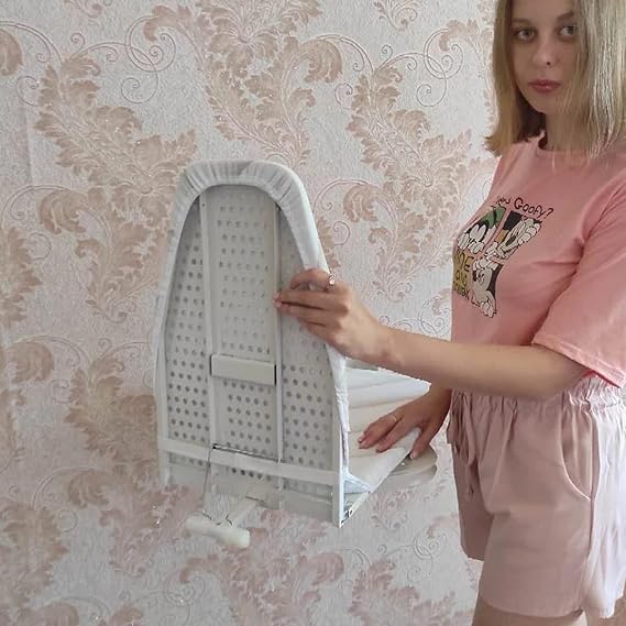 Wall Mounted Ironing Board, Hidden Household Ironing Board, 180 Rotatable Double Flap, for Home Laundry Room with Manual Easy to Install
