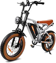 BEMMY Bicicleta Elétrica para Adultos 1000W(Pico de 1500W), Pneu Largo de 20x4”, Bicicleta Elétrica de Motocicleta de 7 Velocidades, Bateria de 48V 20.3A. A única Loja Autorizada "Bemmy-BR".