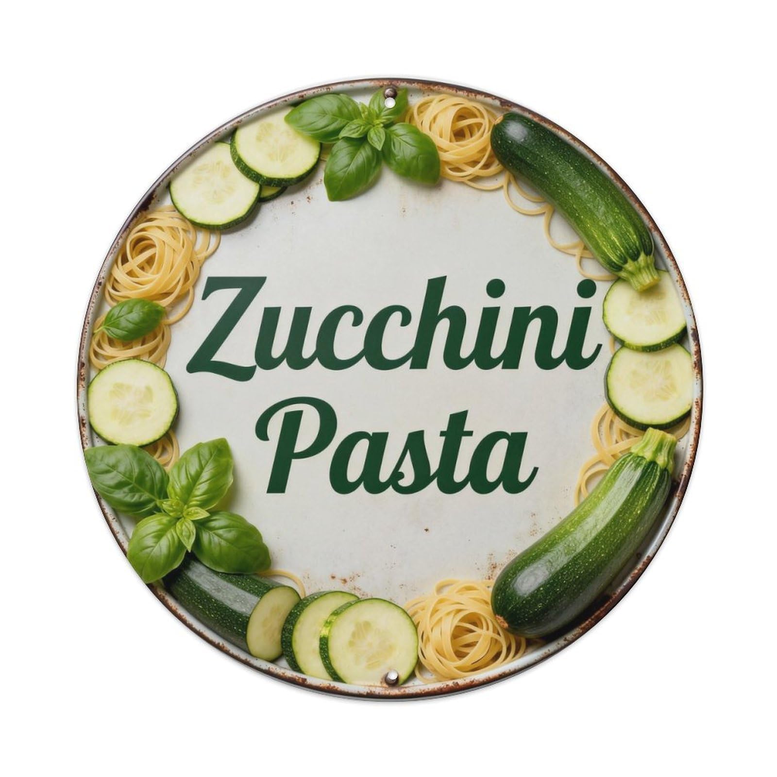 Zucchini Pasta Metal Tin Sign Plaque