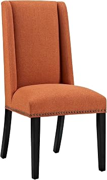 Modern Contemporary Urban Design Kitchen Room Dining Chair, Orange, Plastic