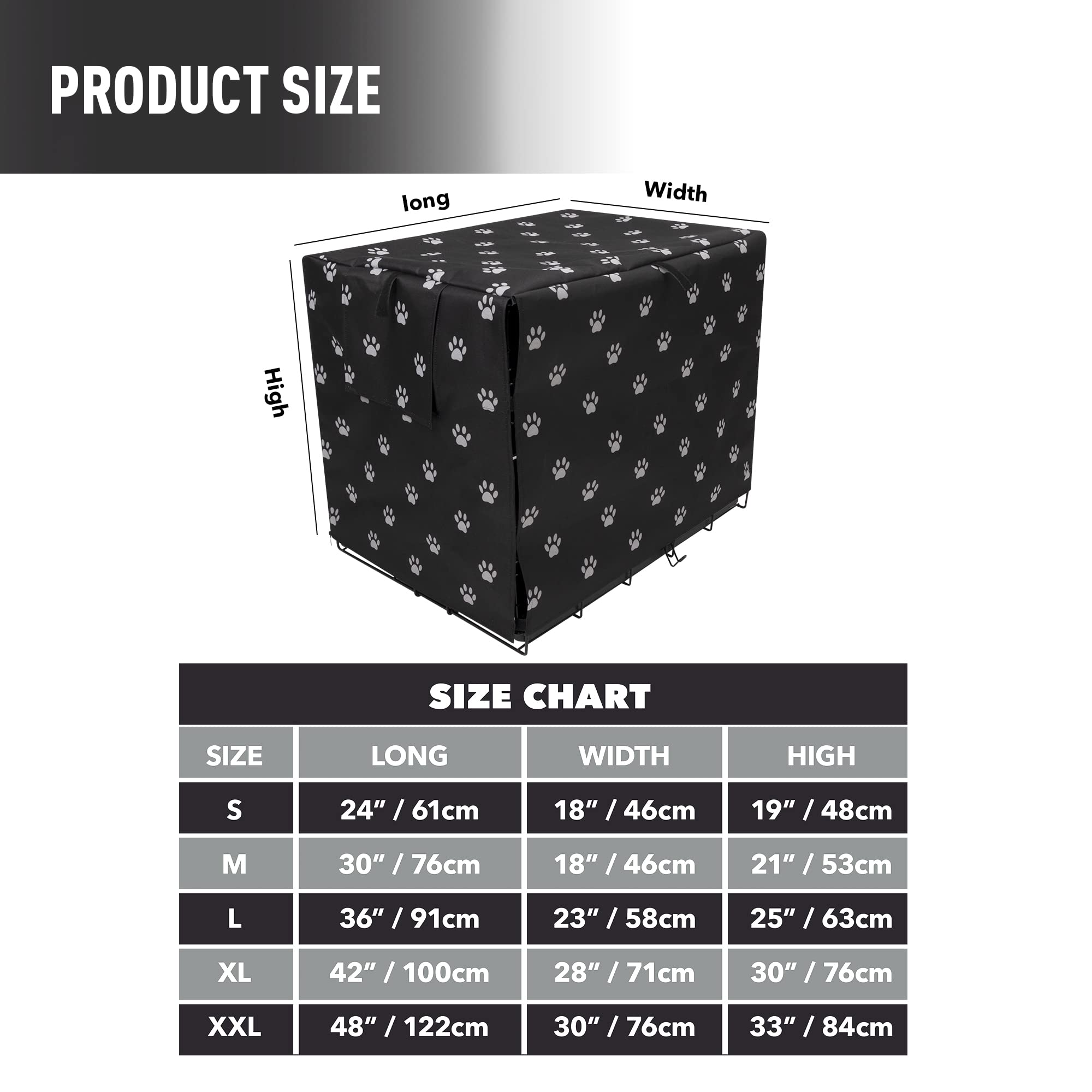 Pet Prime Hundekäfig-Abdeckung, 106,7 cm, für Drahtkäfig, 600D Oxford-Gewebe, für drinnen und draußen, langlebig, wasserdicht und winddicht, 106,7 x 71,1 x 76,2 cm