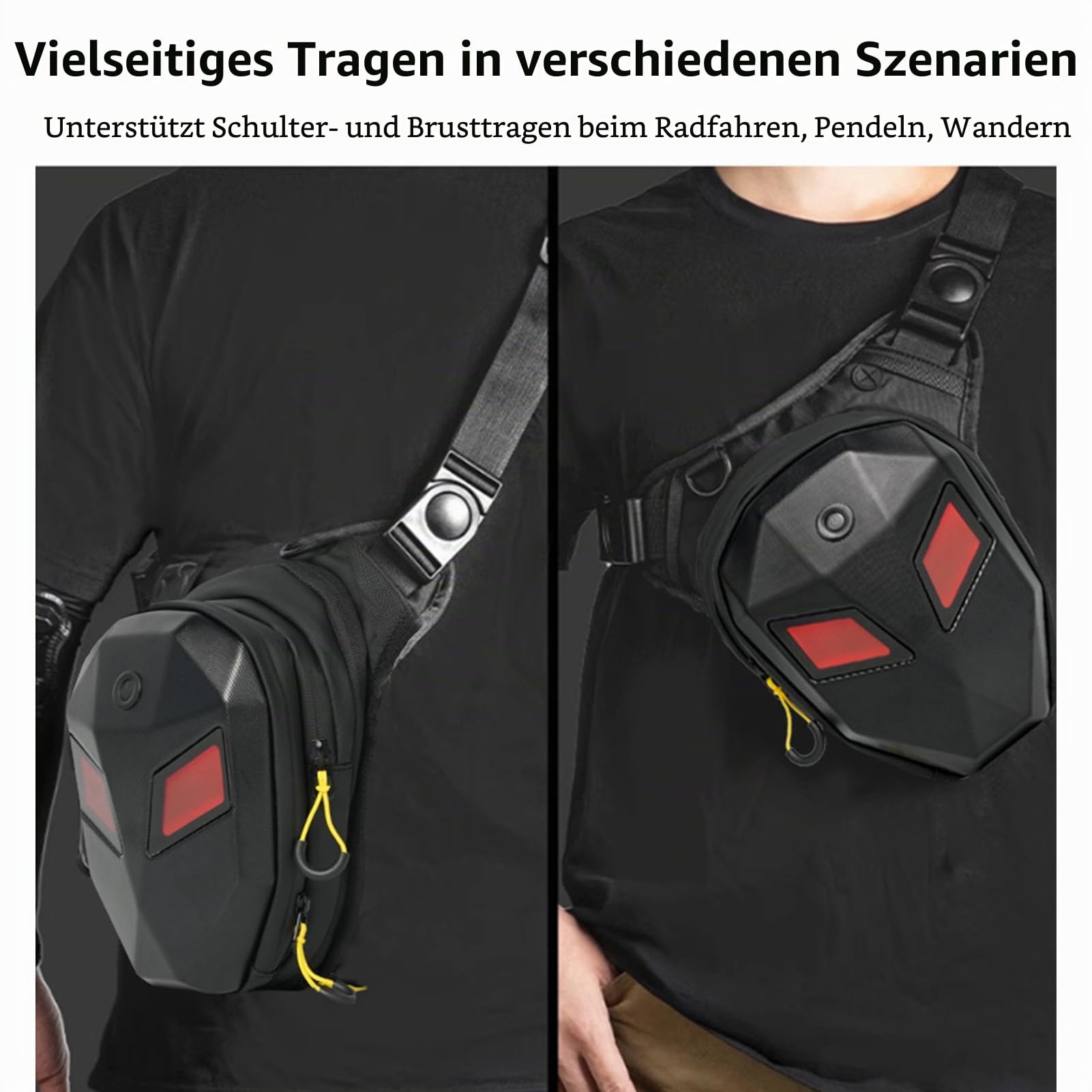 Lixada Beintasche Motorrad mit Augen LED, Wasserdicht Oberschenkeltasche für Herren Damen Bauchtasche Gürteltasche, Sport Beintasche für Laufen, Radfahren, Motorrad, Wandern, Arbeit