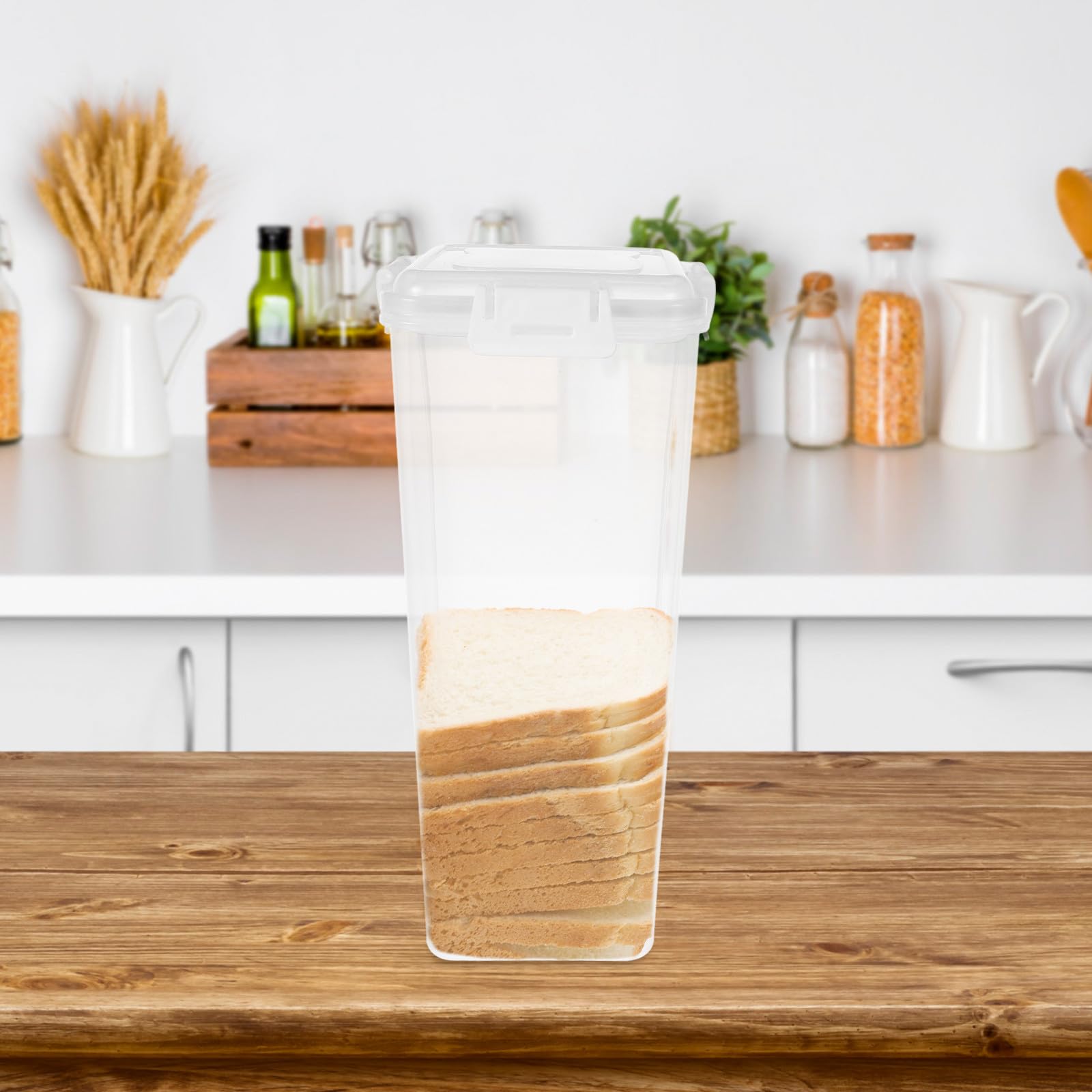 FRCOLOR Boîte de Rangement Alimentaire Plastique Blanc 4.5l Étanchéité, Protège Cuisines et Frigos