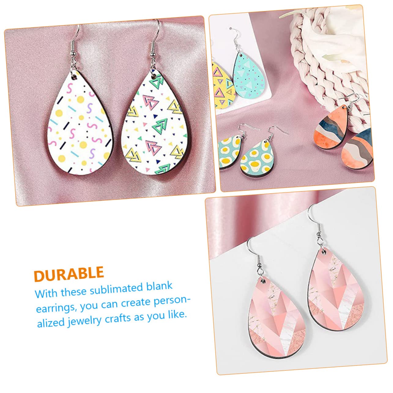 STOBOK 3 Sets Erstellen Benutzerdefinierten Schmuck Sublimation Rohlinge Ohrring Formen Handgefertigte Ohrring Haken 50 Stück * 3