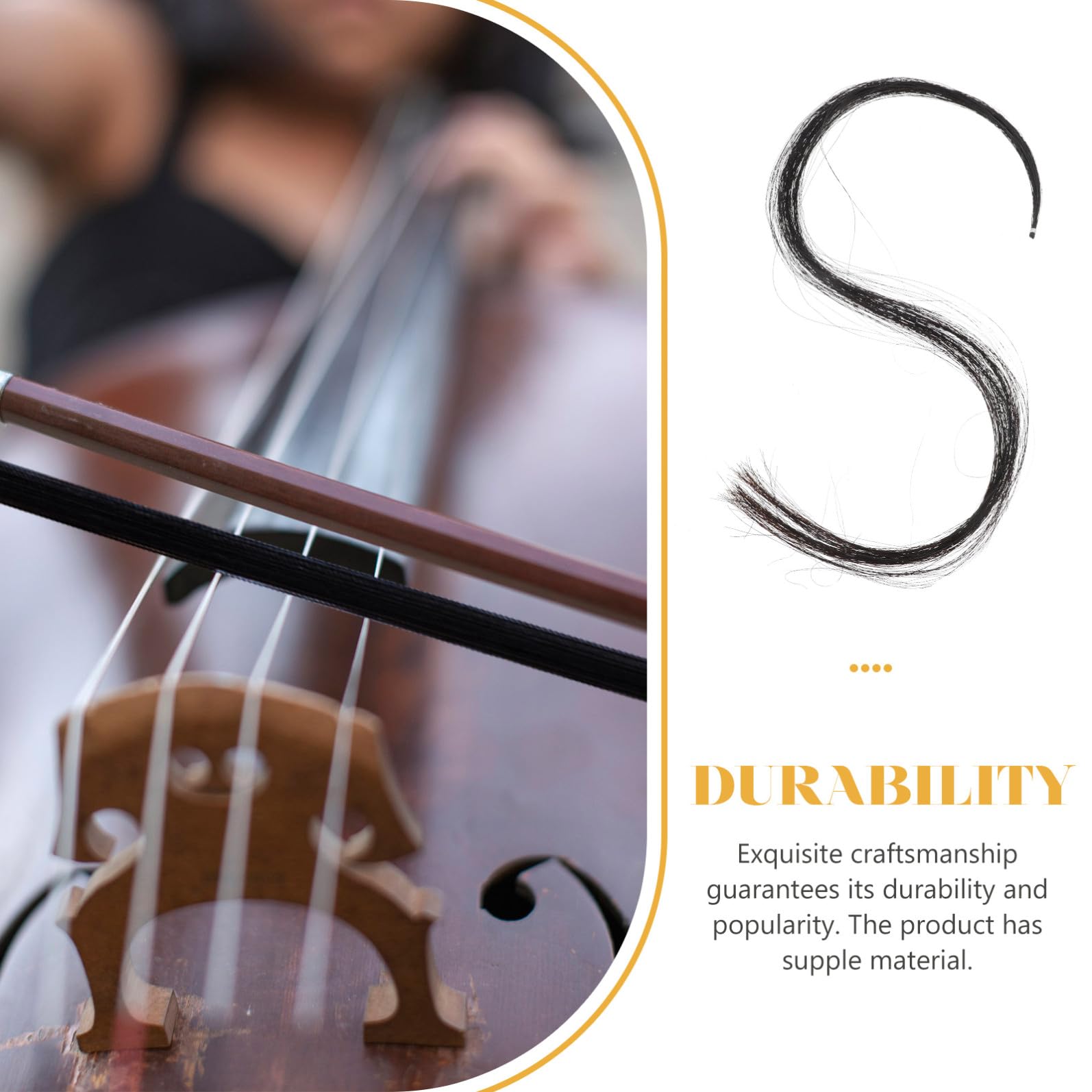 ifundom 5pezzi Accessori Per Violoncello Ricambio Professionale Pelo Di Cavallo Per Da Facile Installazione e Ottima Funzionalità Per Musicisti Principianti e Professionisti