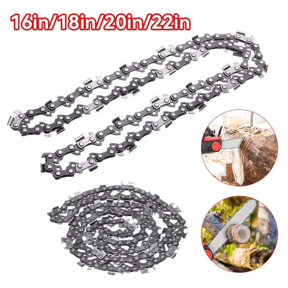 Cadena de motosierra semicincel acero cromado | Cadena de motosierra eléctrica semicincel, paso de 3/8 LP, varios tamaños, reemplazo de 10-20 pulgadas(20inch 76drive Link)