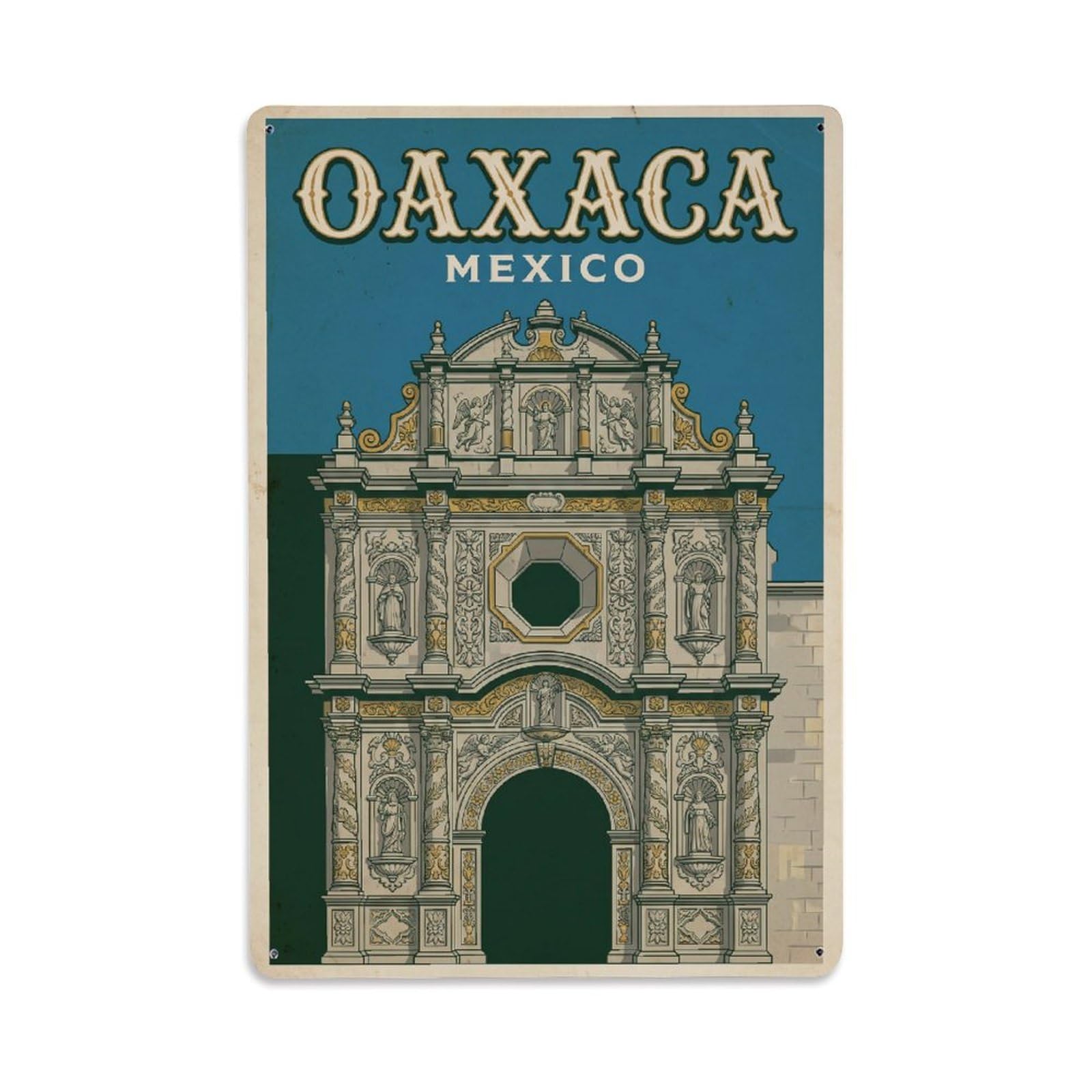 Xanthor Style Mexico Oaxaca Travel Metal Tin Sign