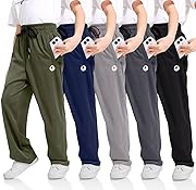 OCYMA Boys Sweatpants with Zip Pockets 5Pack Athletic Pants Mesh Joggers for Boys 5-24