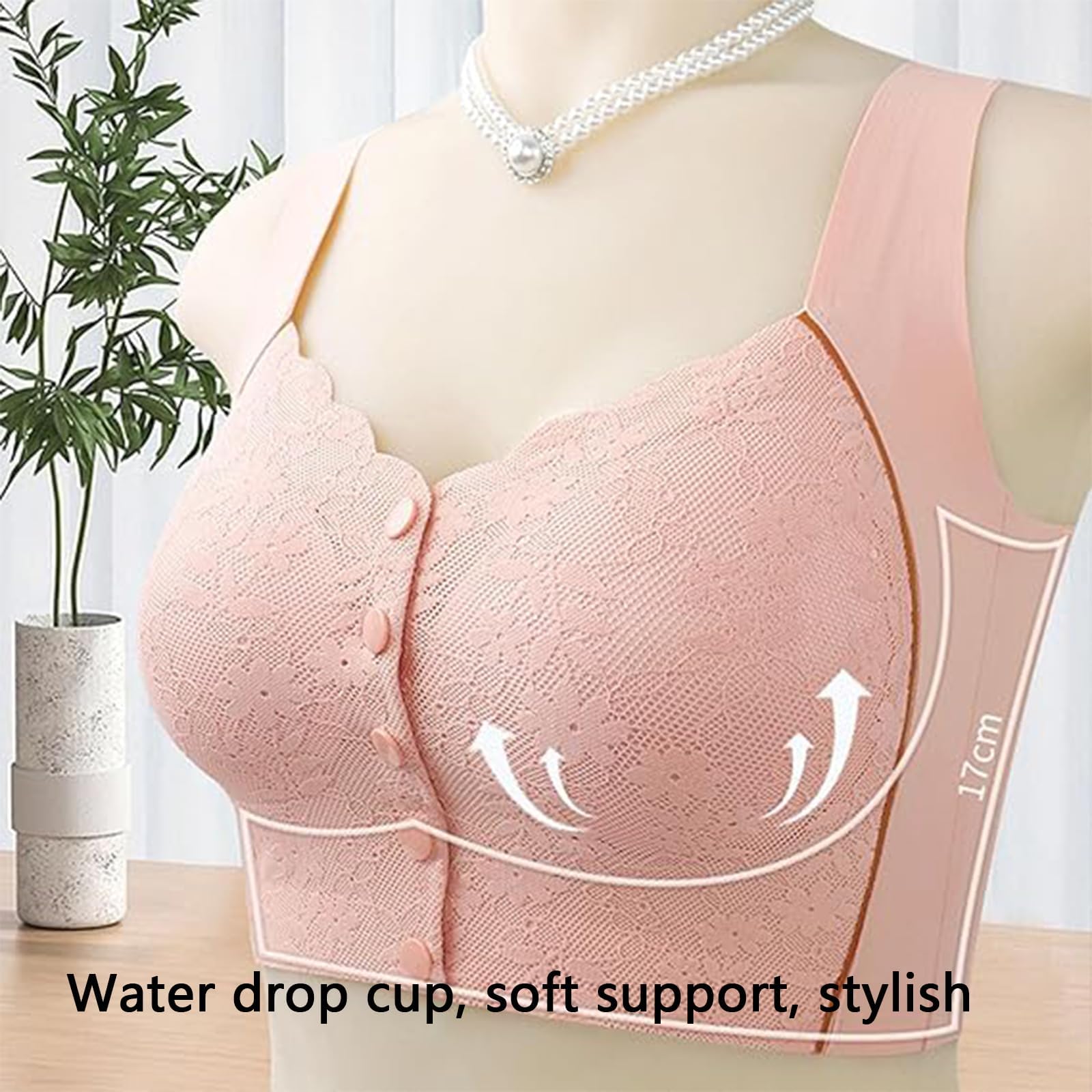 Generico Reggiseni da Donna con Chiusura Frontale, Comodi Reggiseni Modellanti con Bottoni e correttore di Postura, Reggiseno Modellante correttore di Postura