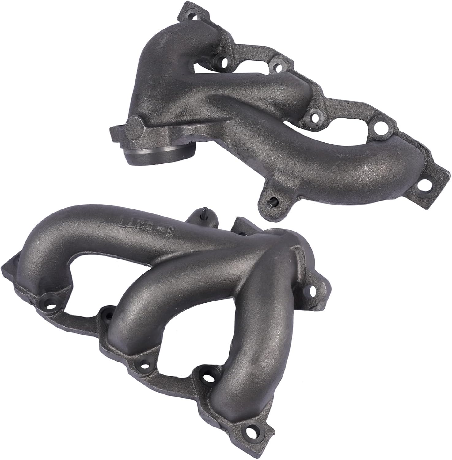 Bario 2pcs Left & Right Side Exhaust Manifold Replacement for Jeep Wrangler 2007-2011# 4666024AB 4666026AB, 4666024AC 4666026AC, 4666024AD 4666026AA 674-914 674-915, V6 3.8L