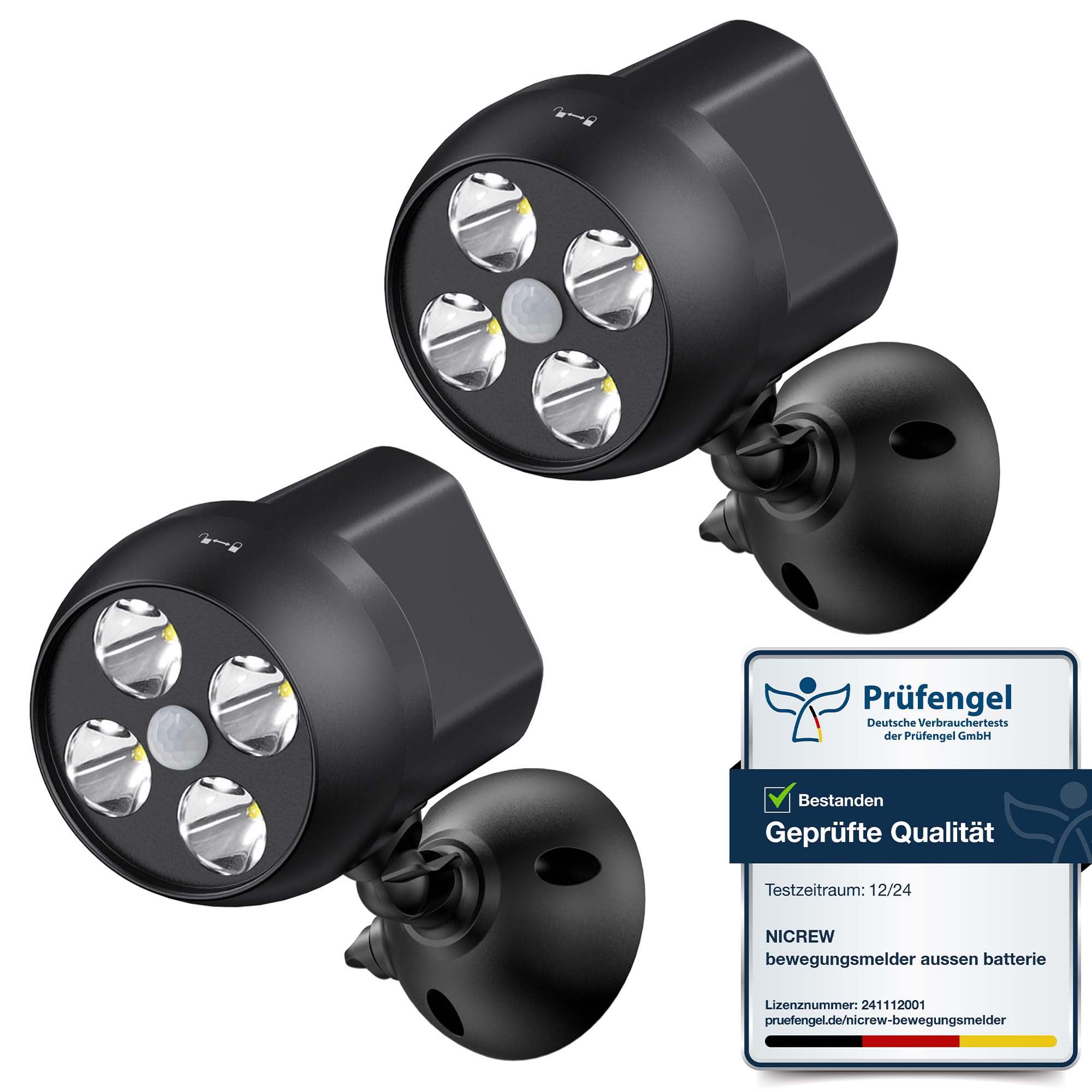 Battery Motion Sensor Lights, 600 Lumens LED Security Wall Spotlight For Driveways Gardon Yard Walkways And Stairs 1 Pack