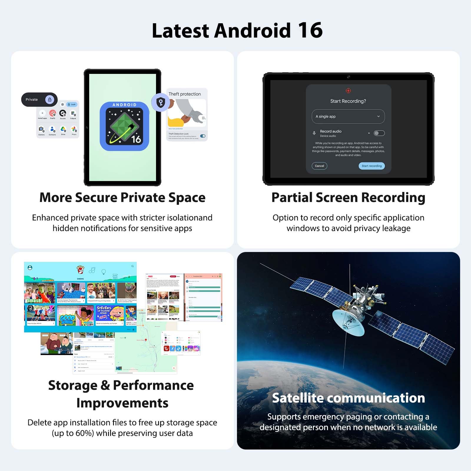 2026 Android 16 Tablet 11 Pouces, 36GB RAM+512GB ROM, SIM 4G & 5G WiFi, Octa Core 2.0GHz, 13MP+8MP, 2000 * 1200/WidevineL1/8000mAh/BT5.0/OTG/GPS-Tablette avec Clavier (Noir)