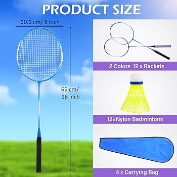 Keehoo 2-4 Player Badminton Rackets Set For Family Adults Kids,Includes Racquets,Shuttlecocks & Carry Bag,Indoor Outdoor Fun Sports Backyard Beach