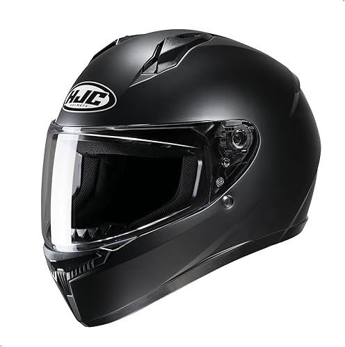 HJC C10 - Casco de motocicleta para hombre, semi-plano, negro, mediano