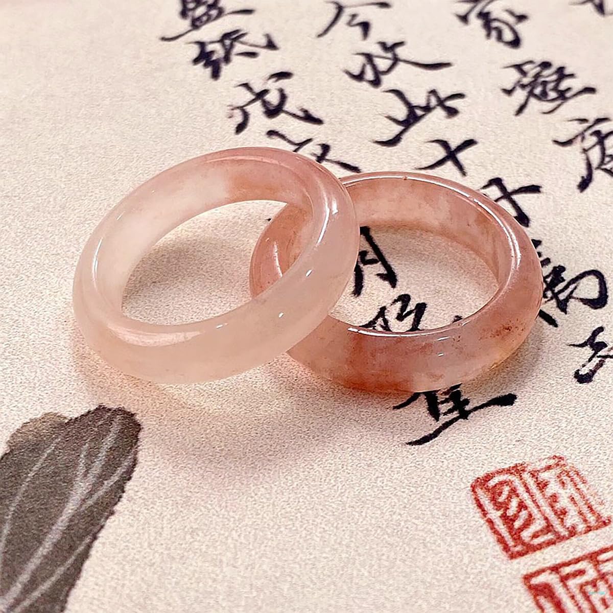 Green Natural Jade Rings Good Luck Jewelry Natural White Jade Ring for Women Men Unisex with Gift Box - Image 6
