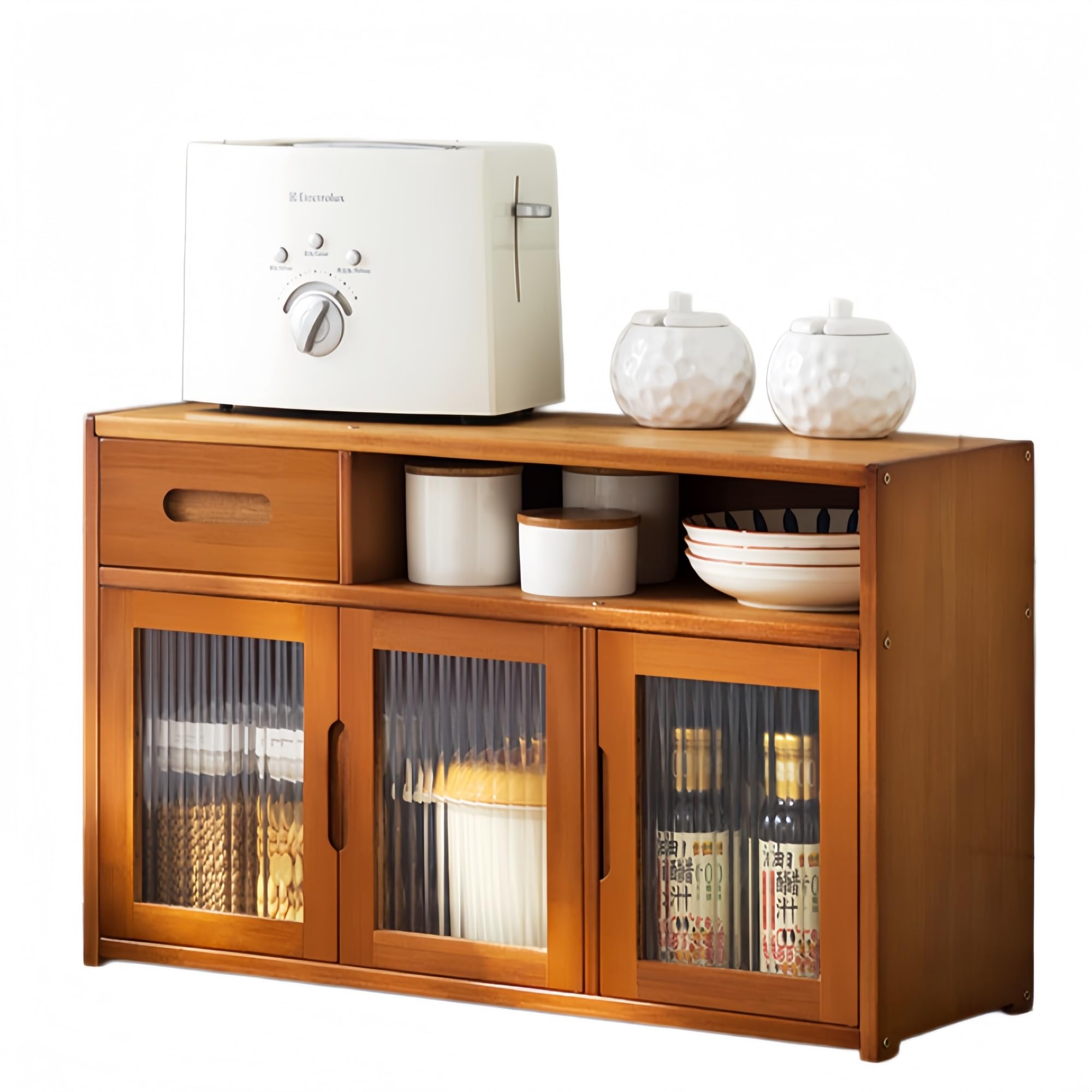 BHGFYXBS Multi Layer Kitchen Sto Cabinet Versatile Countertop Rack For Dish & Se Slish Sideboard For Efficient Cupboard Sto Soluts,Brown-62 * 23 * 48Cm,Brown-62 * 23 * 48cm
