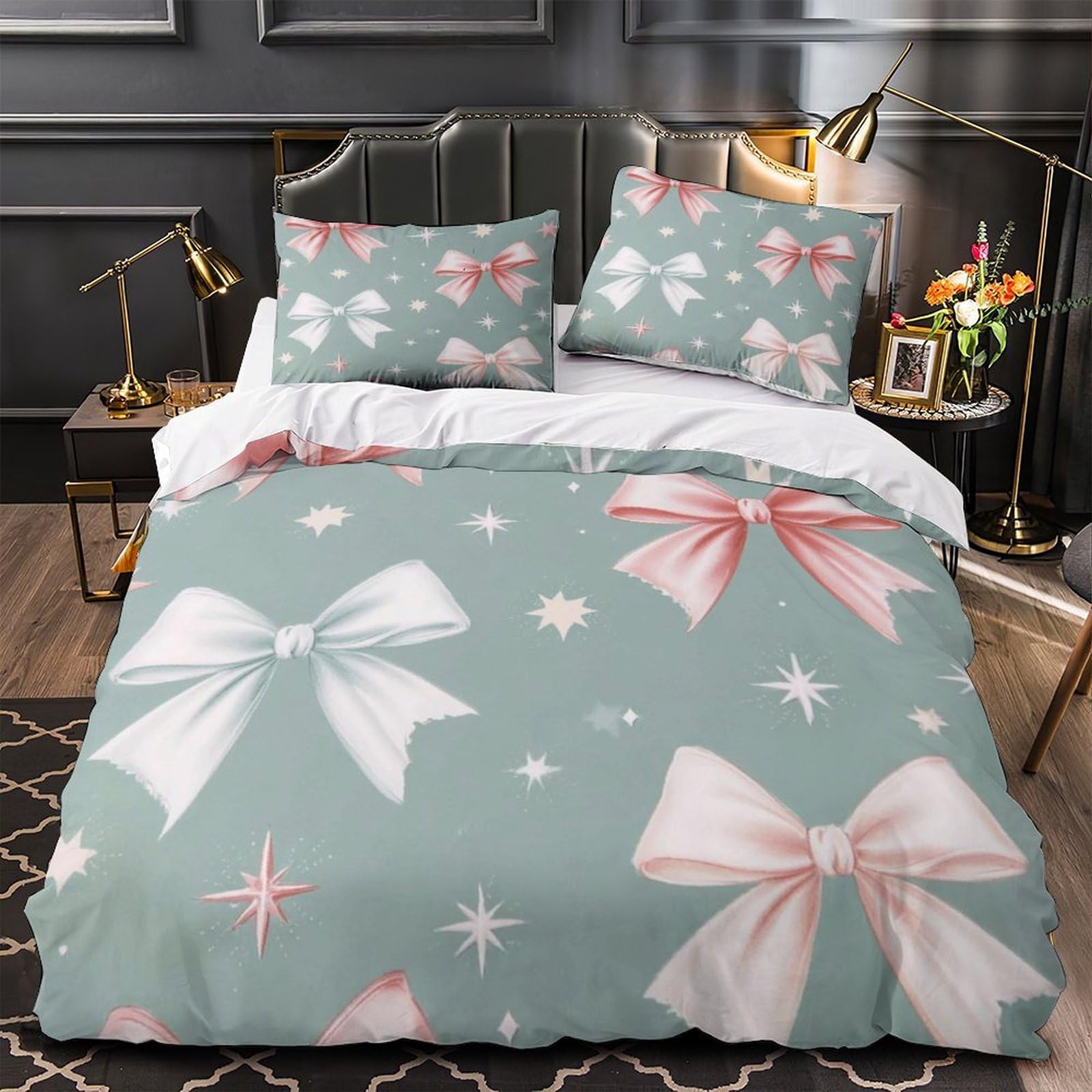 Housse de couette Lévrier 200x200 parure de lit microfibre 3D