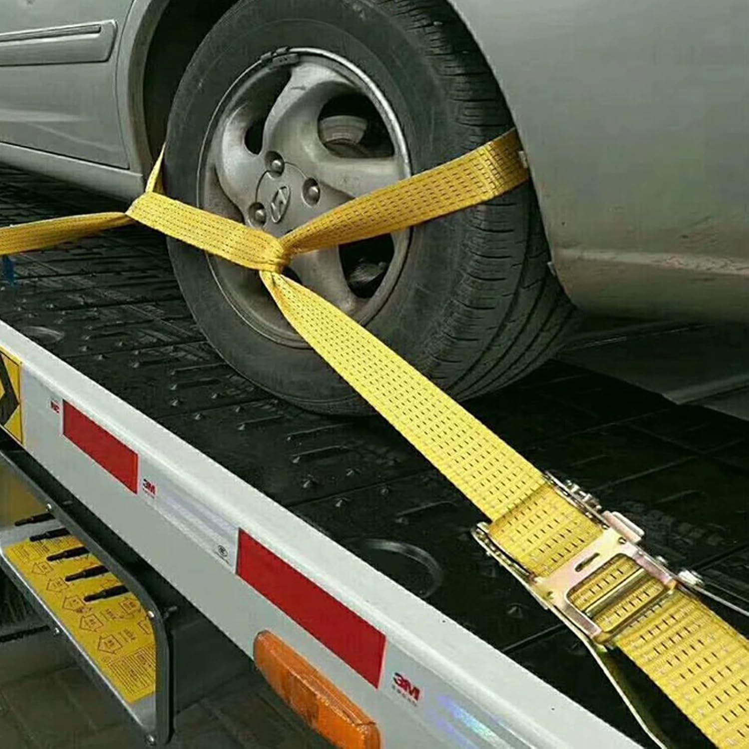 Ratchet Straps Heavy Duty, 8000 LBS Break Strength Ratchet Strap Tie Down, 2” x 27ft Black Tie-Down Ratcheting Cargo Truck Straps with Durable Double J Hook for for Truck (Yellow, 2IN X 27FT X 4PACK)