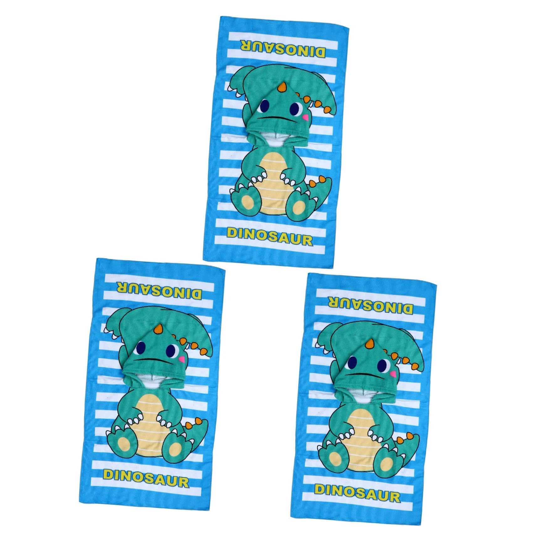 3pièces Peignoir De Bain Créatif pour Garçon Fille avec Capuche Serviette De Bain Respirante Microfibre Motif Dinosaure pour Plage Piscine