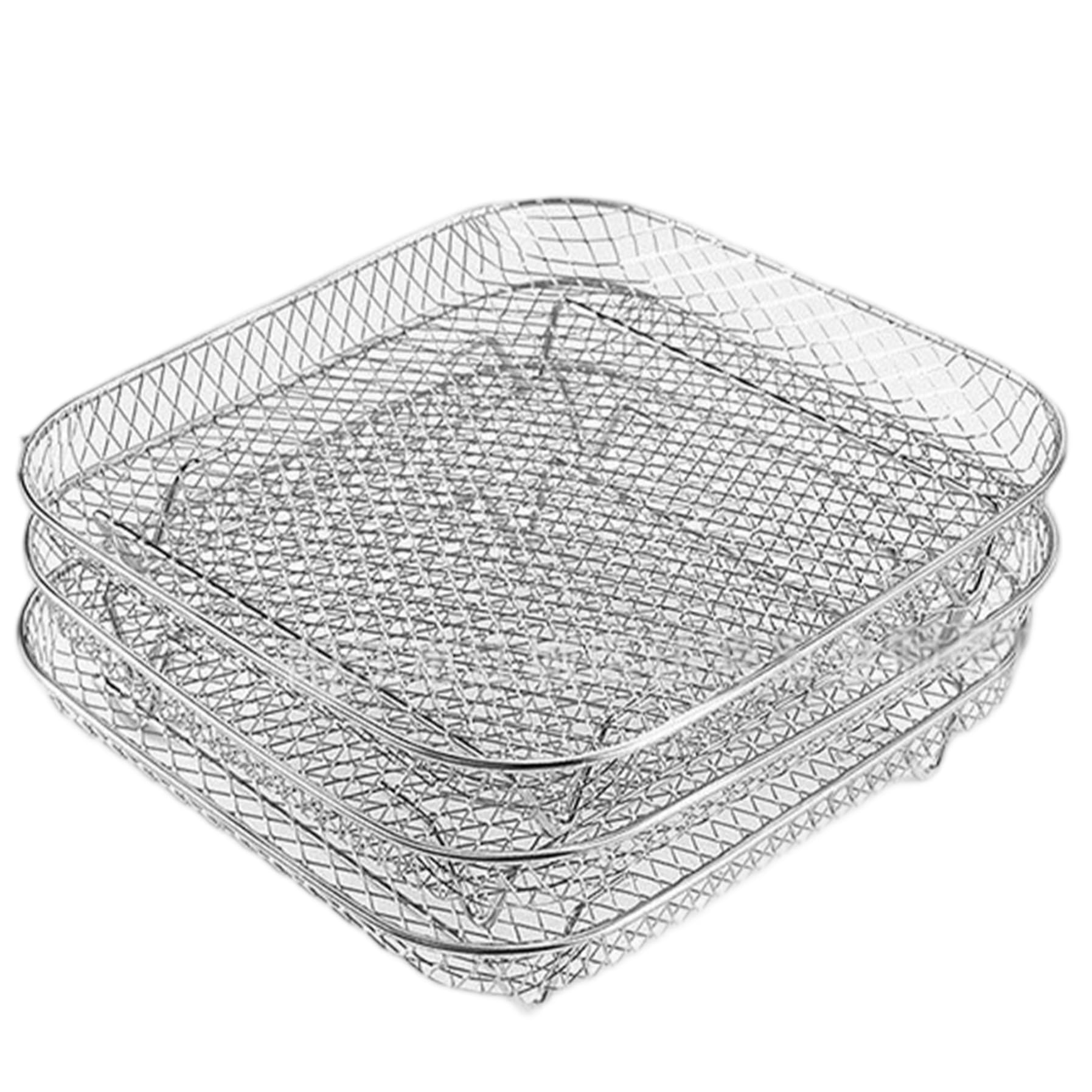 Jeorywoet Airfryer Rack, Air Fryer Rack 3 Layer 8x10x2 Fine Mesh Stainless Steel Airfryer with Support Foot Food Grade Detachable Dishwasher Safe Air