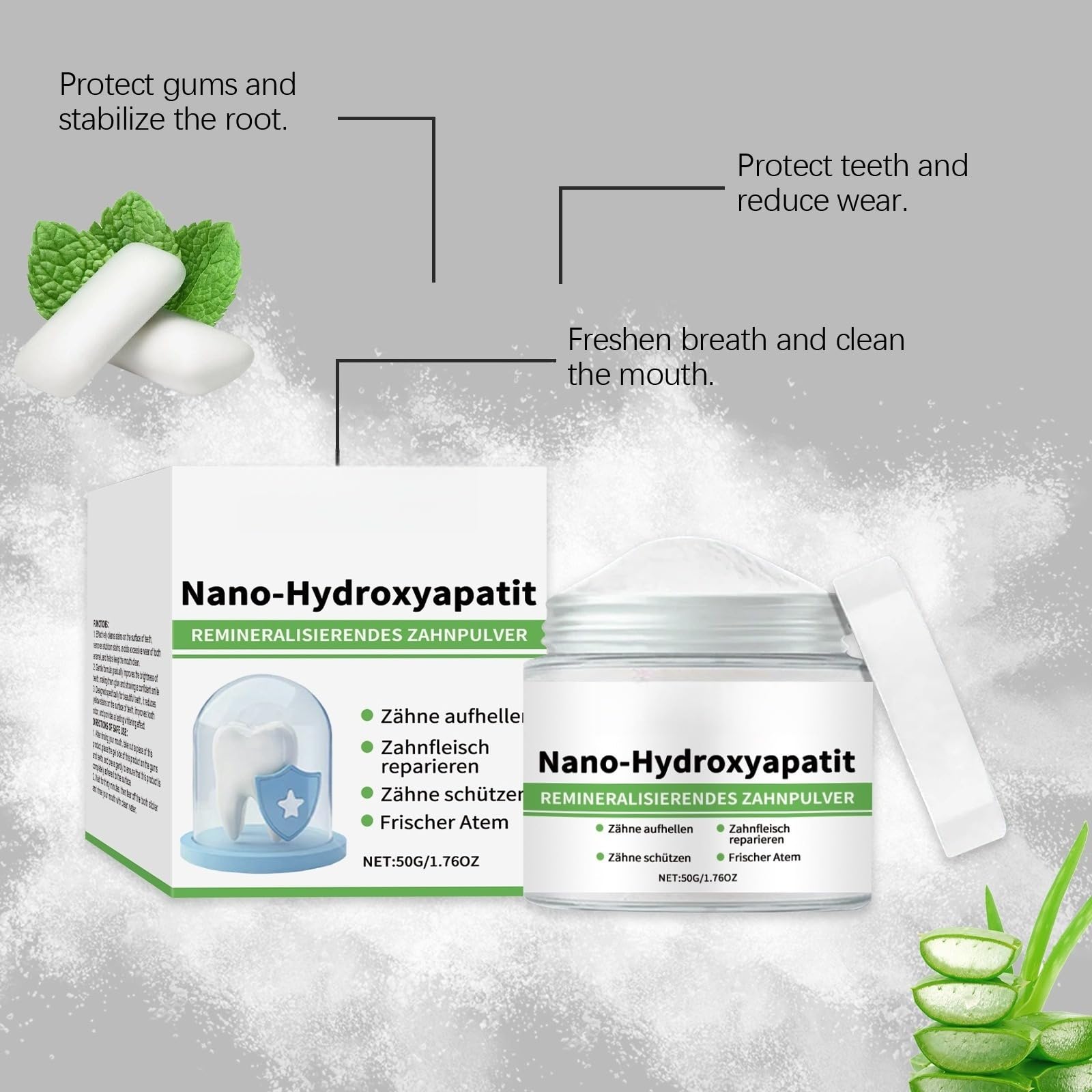 Polvere dentifricio – Ridona lucentezza ai denti, pulizia profonda delicata e sicura per lo smalto, polvere detergente per denti, cura quotidiana delicata per il benessere Buccal adatta all'igiene