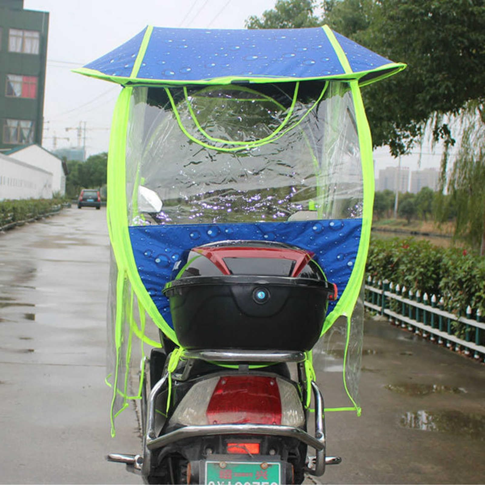 Toldo para paraguas de moto, totalmente cerrado, impermeable, plegable, para scooters de movilidad, ajuste universal