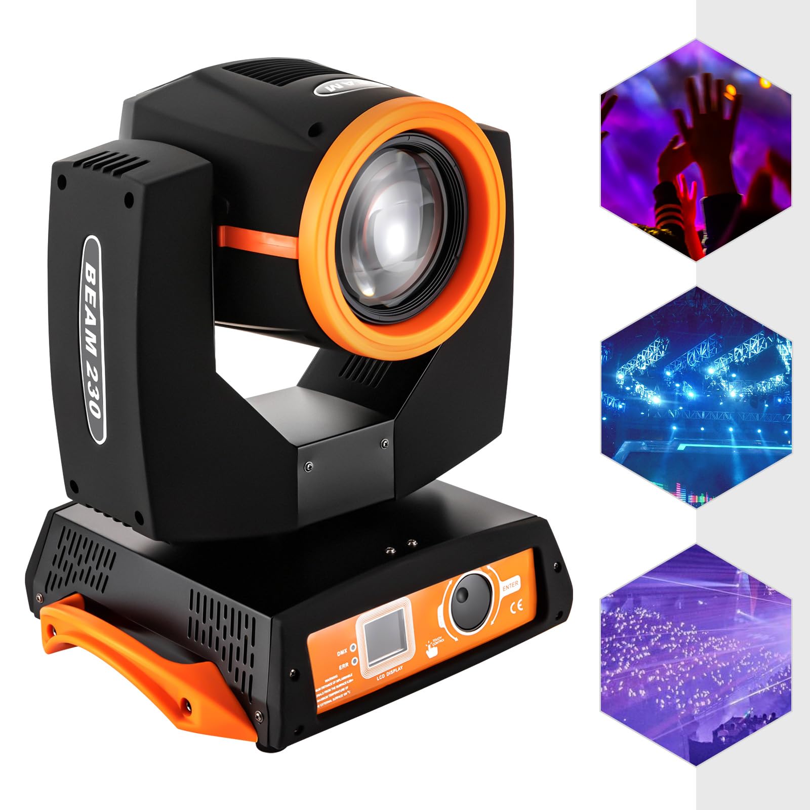 7R 230W Discolicht Partylicht Beam Sharpy Moving Head Light 17 Gobos RGBW Beam Lights 14 Farben Led Moving Head Light Dj Lights 16CH DMX512 Sound Control für Kirche Hochzeit Disco Party