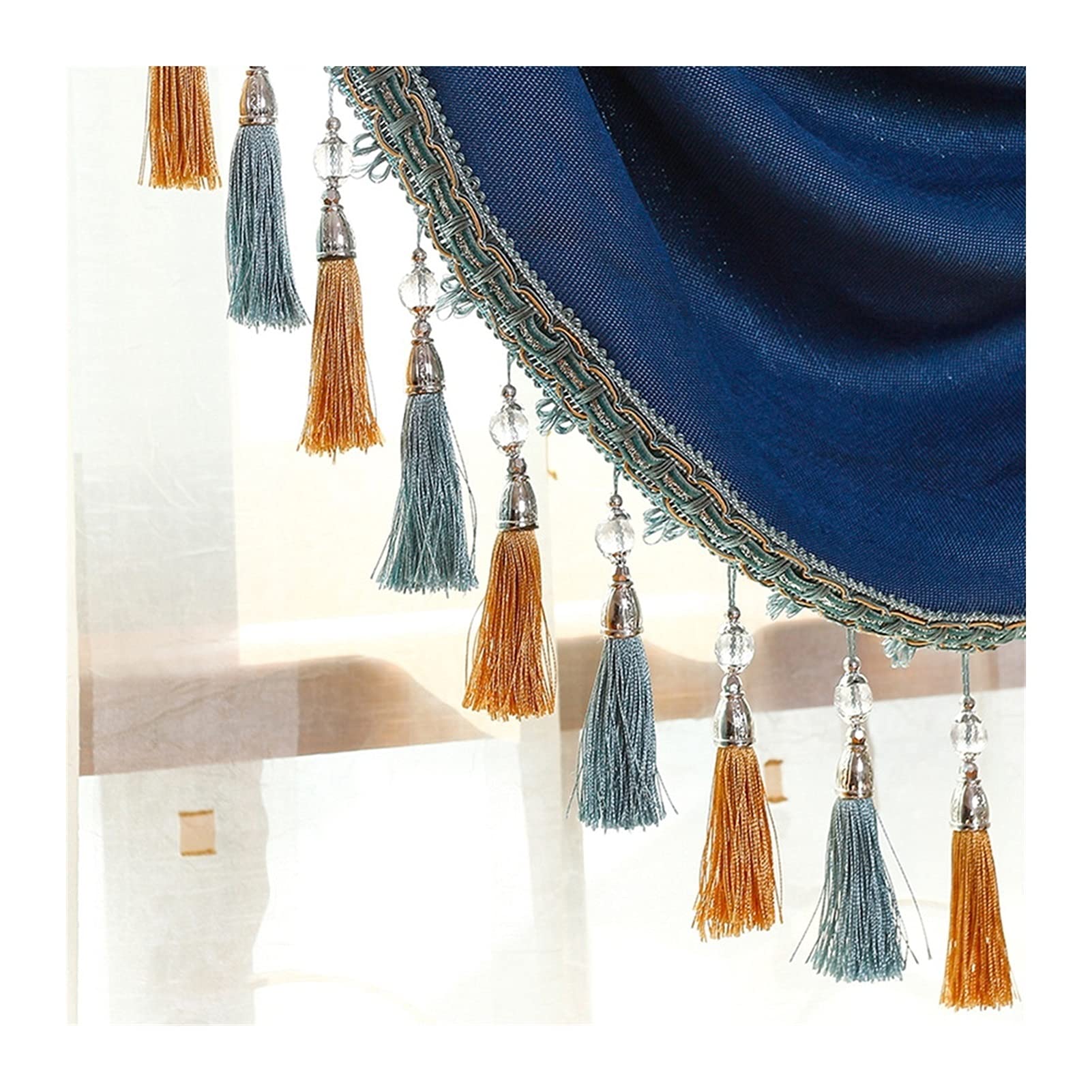 Garniture à Franges Gland Gland Perles Gland Frange Rideaux De Ruban De Dentelle for Accessoires De Fenêtre 5 Mètres (Couleur : H) (Color : C)