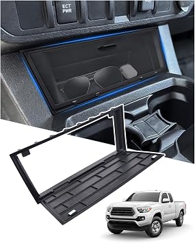 Center Console Hidden Storage Cover for Toyota Tacoma 2016-2023 Accessories, for Wireless Charging & Non Charging Models- Center Console Privacy Cover Protector Anti-Dust Organizer