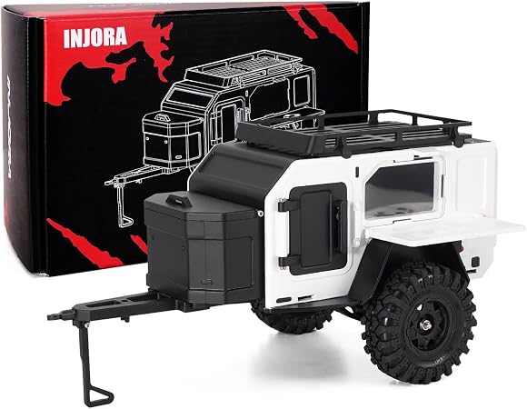 INJORA Remorque Utilitaire Pour TRX4M 1/18 RC Crawler - Upgrade Léger Et Réaliste