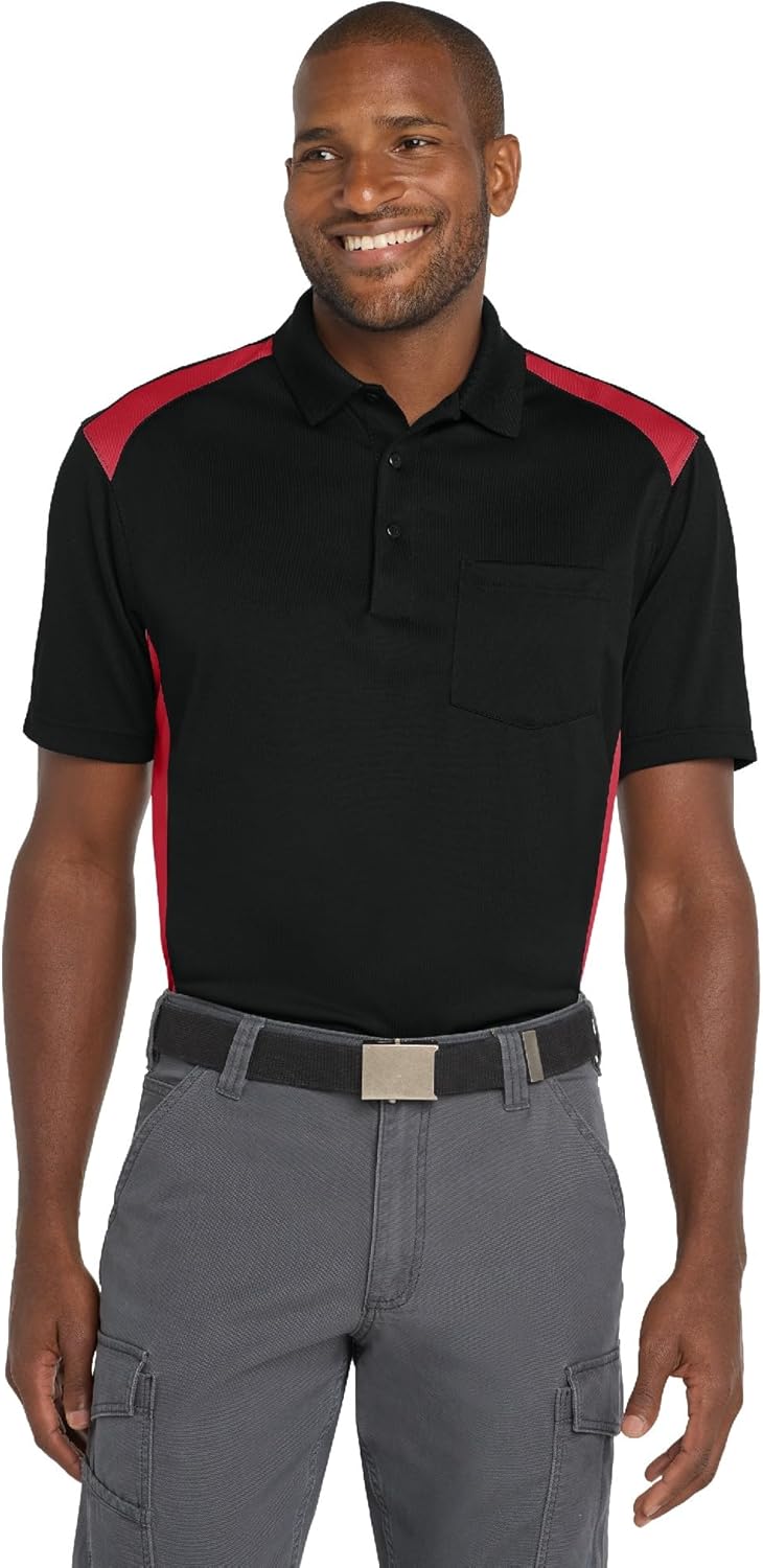 CornerStone Unisex Select Snag-Proof Two Way Colorblock Pocket Polo | Short Sleeve, Casual Durable Work Shirt for Men & Women
