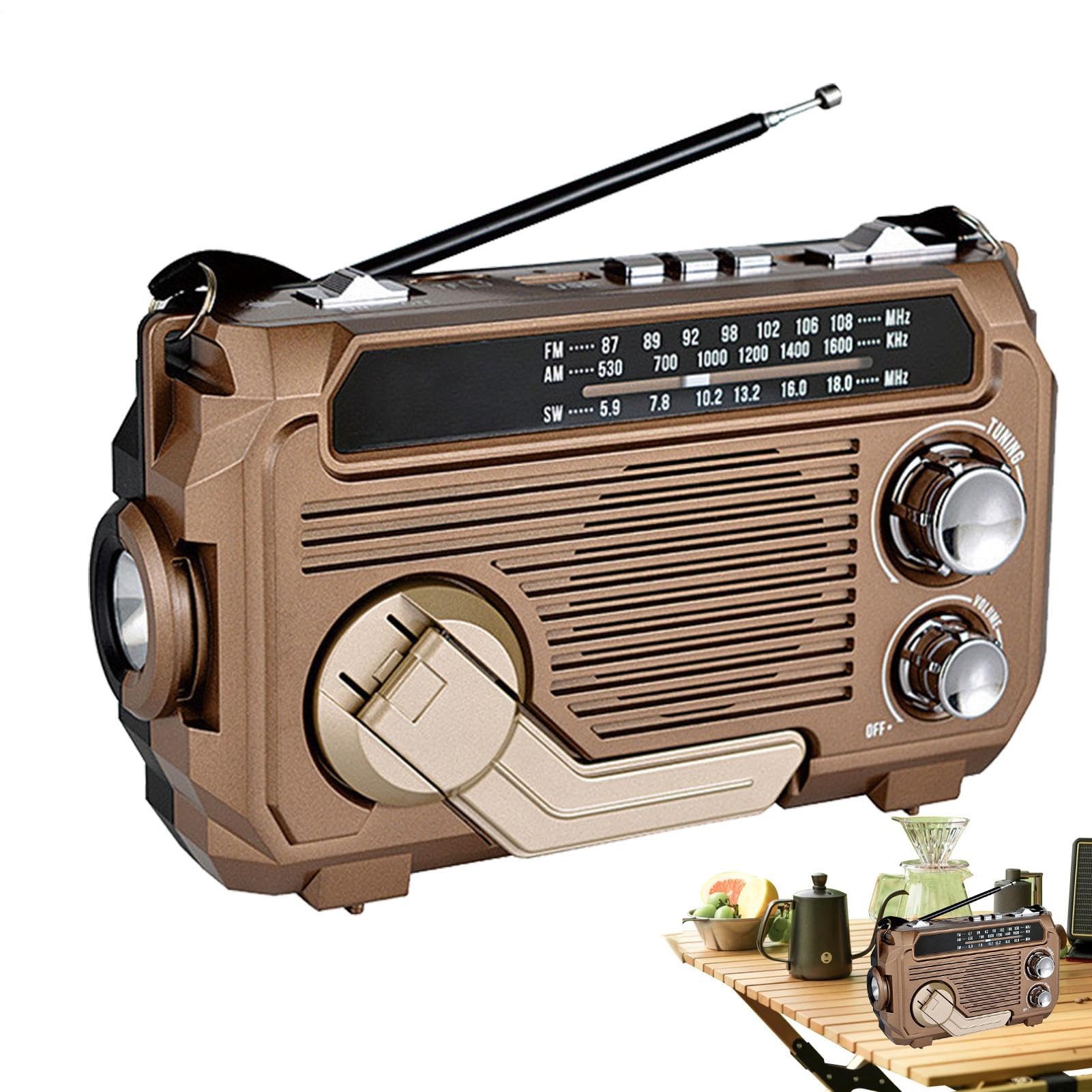 Radio z korbą słoneczną, radio z korbą Przenośne radio pogodowe na baterie