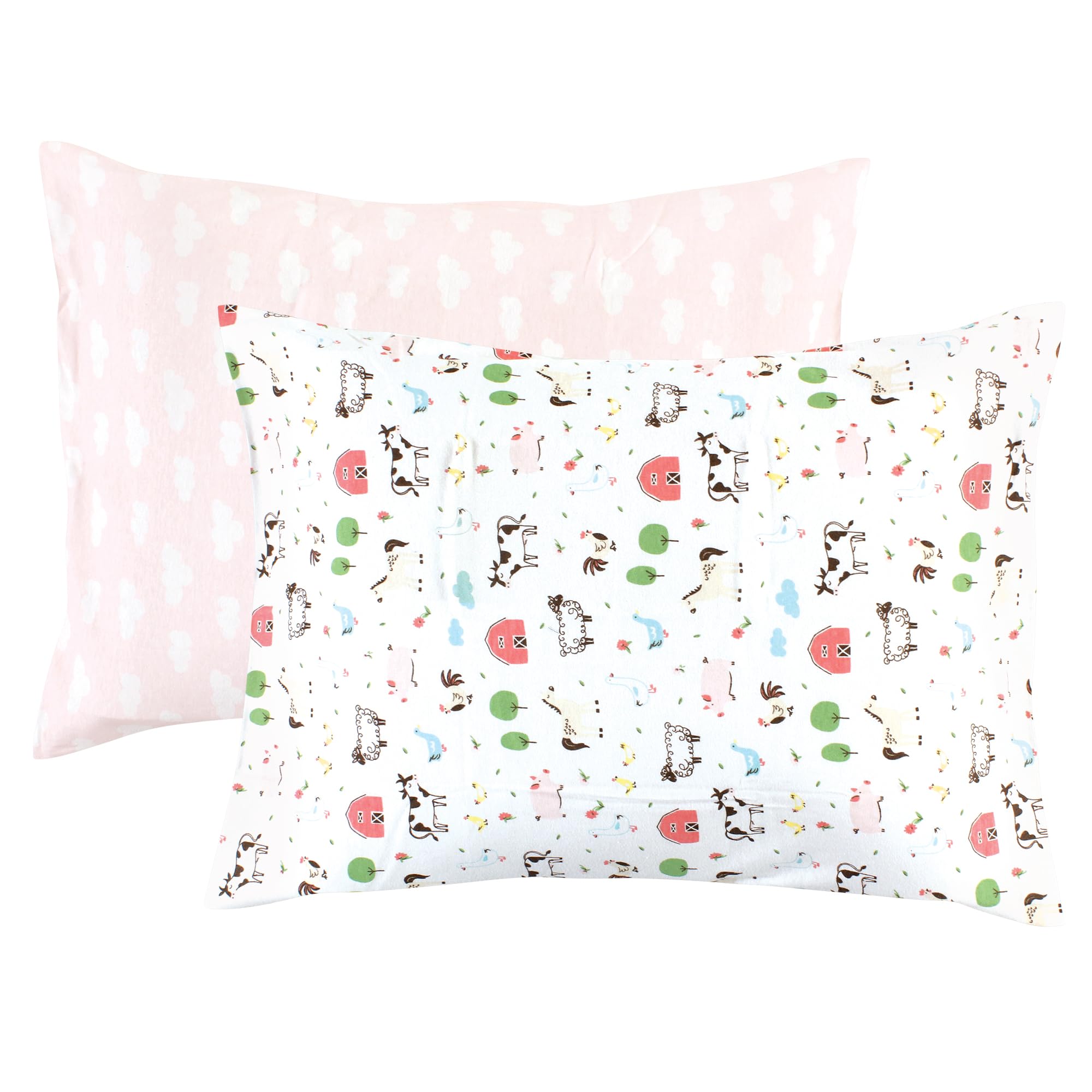 Hudson Baby Unisex Baby and Toddler Cotton Toddler Pillow Case, Girl Farm Animals, One Size