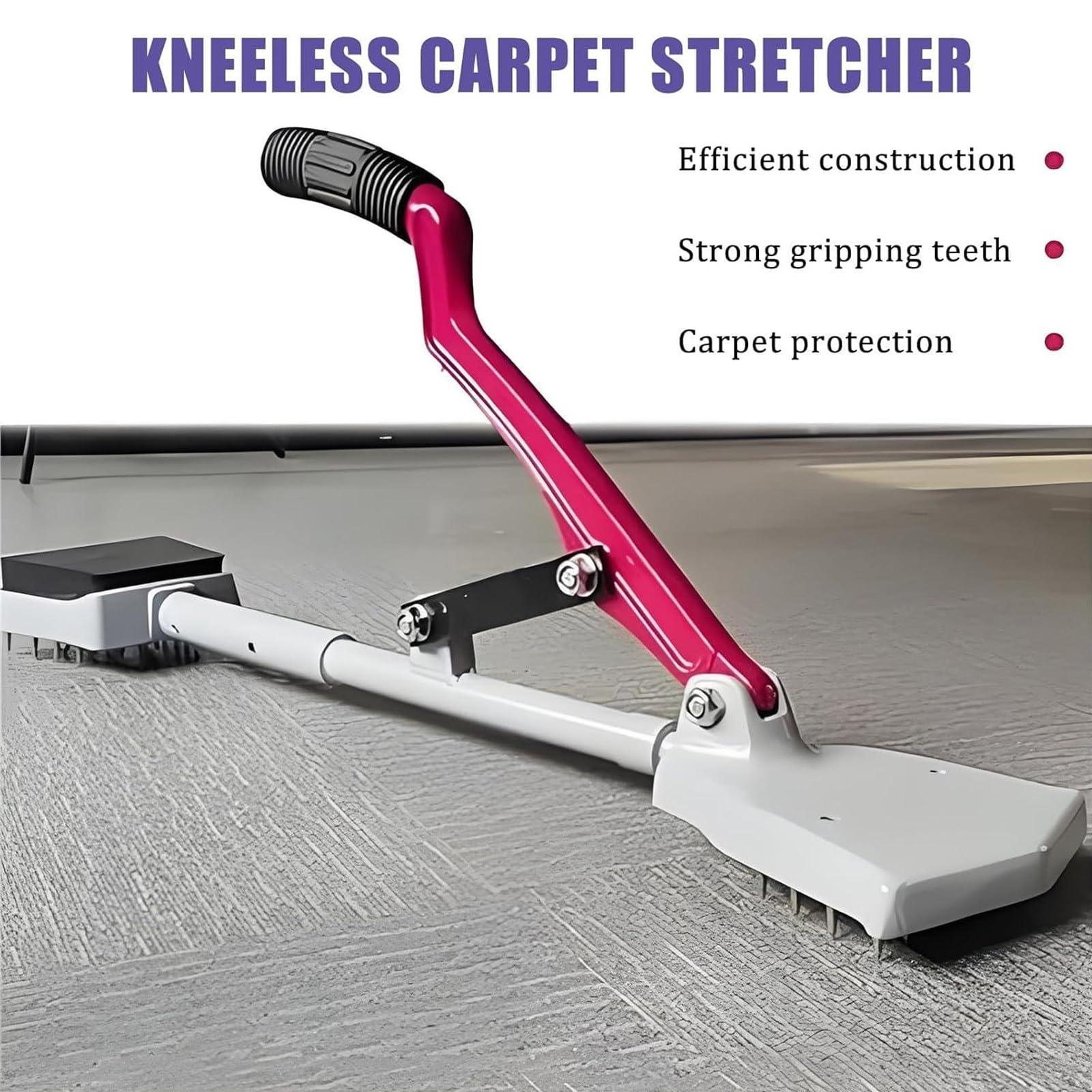 Écarteur de tapis, outil de frappe de genou facile à utiliser, outil de montage essentiel pour les projets de revêtement de sol, kit d'outils d'installation de tapis