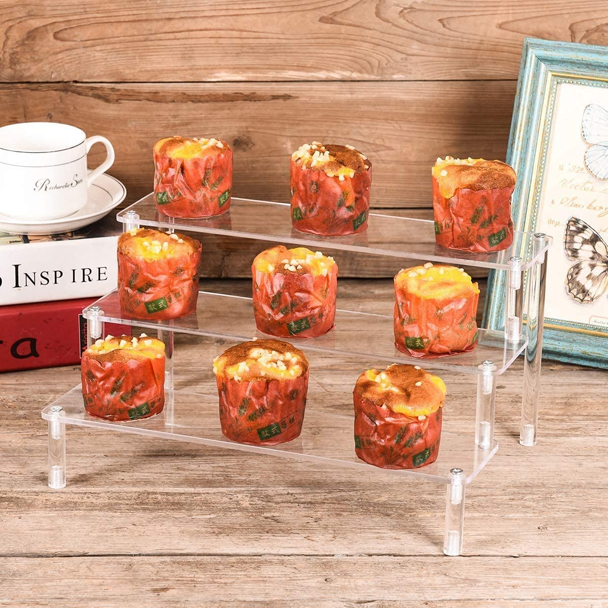 ELEpure ClearAcrylic Riser Display Shelf Display Stand Shelf for Amiibo