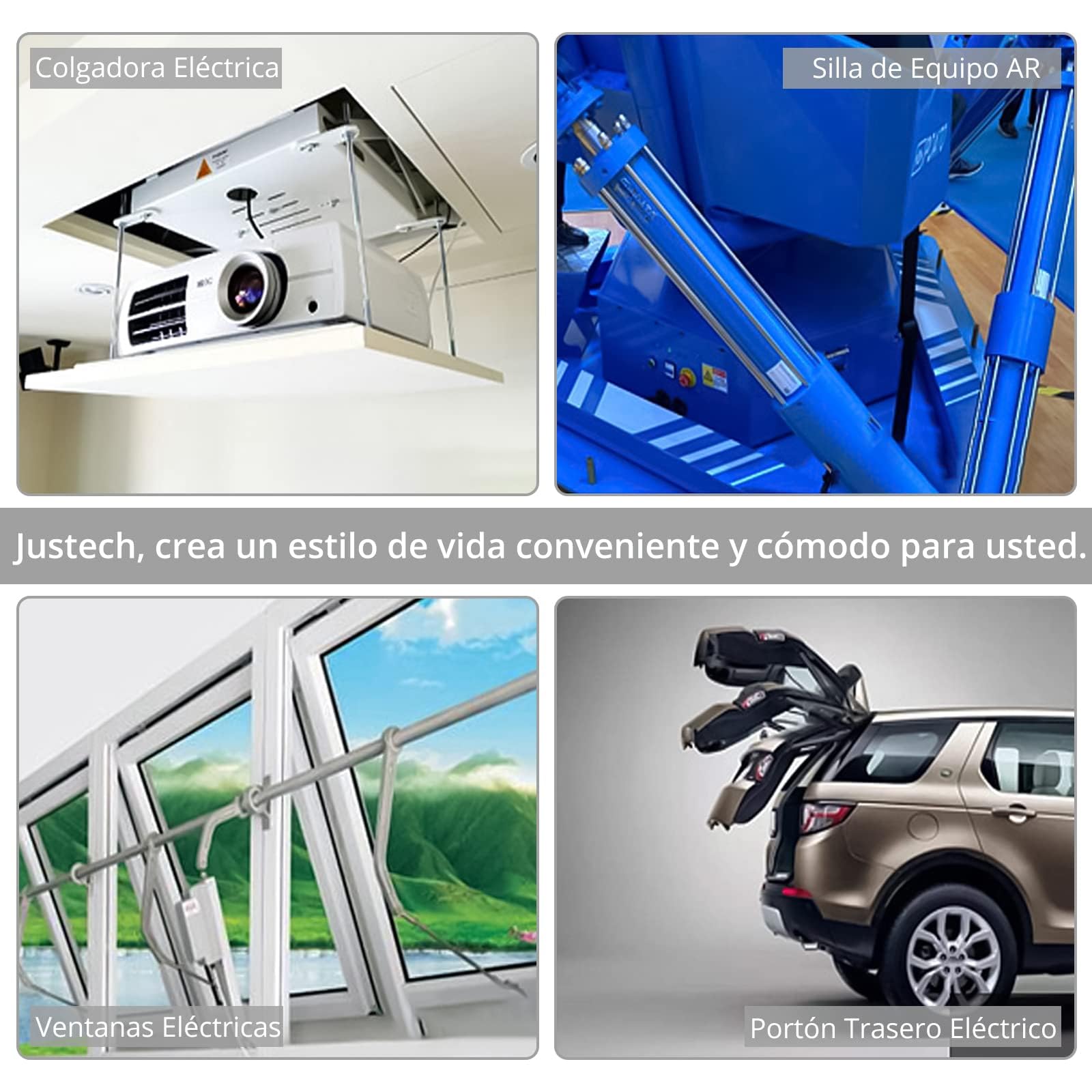 Justech DC 12V Actuador Lineal Motor 750N 100mm Para Auto RV Abridor Eléctrico de Puerta Construcción de Maquinaria Agrícola Industrial Vehículo de Barrido Limpios Buques de Carga y Otras Aplicaciones