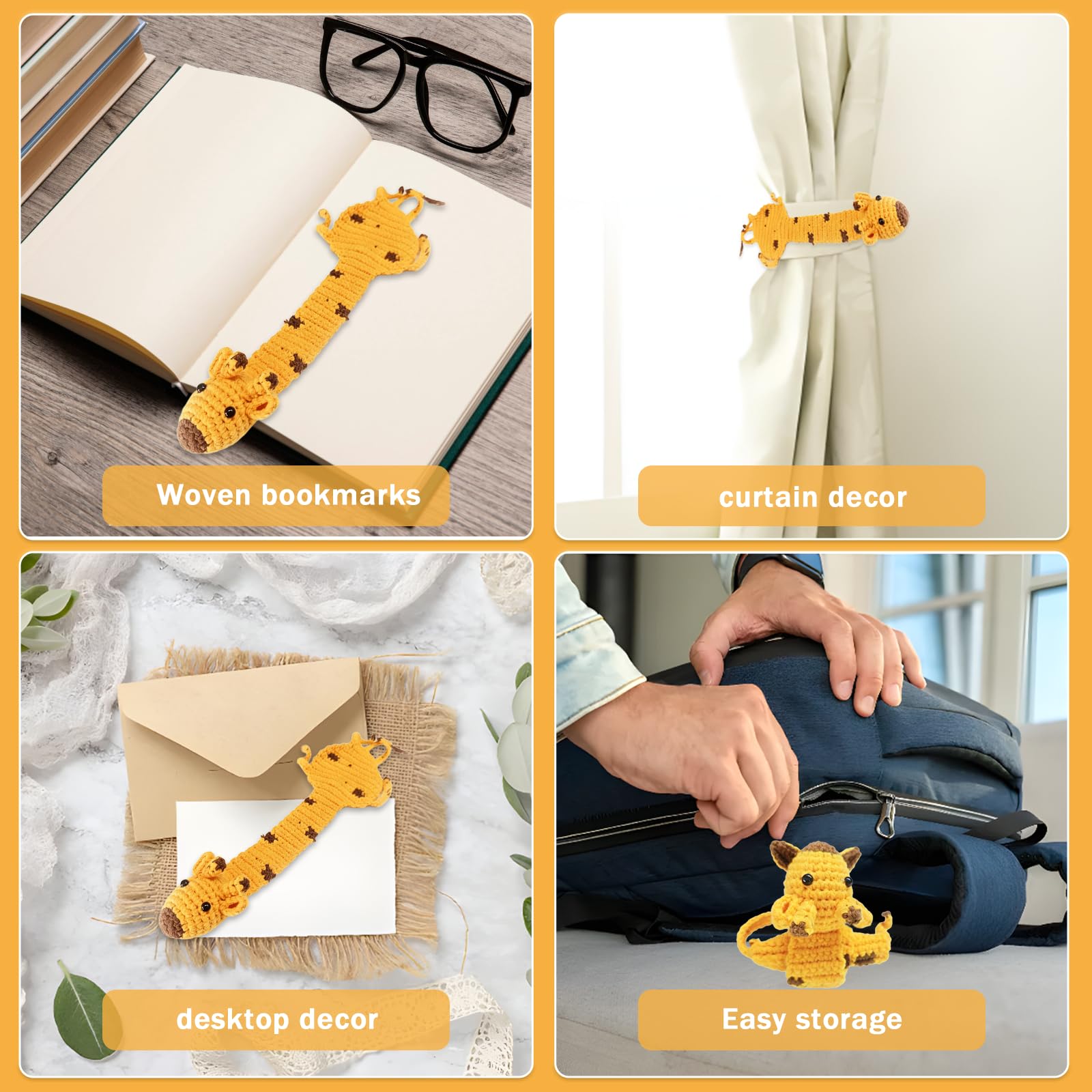 handgehäkelte 3D-Lesezeichen mit charmanten, personalisierten Designs. Diese bezaubernden Lesezeichen sind witzige Lesebegleiter. Geschenke für Buchliebhaber, Geburtstag