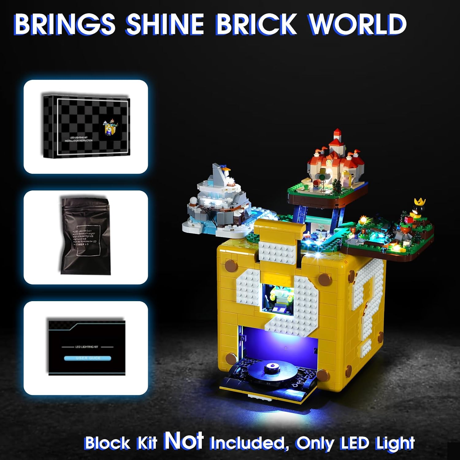 Vaodest LED Light for Lego 71395 Question Mark Model,Design and Configuration Compatible with Model 71395 (LED Light Only, Not Building Block Kit)