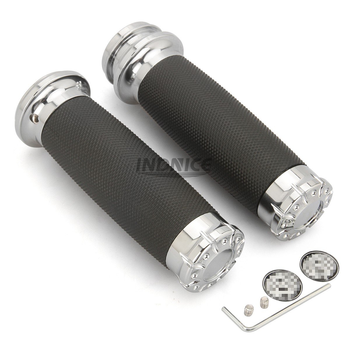 CHROME 1" grip street glide Handlebar Grips For Harley Electronic