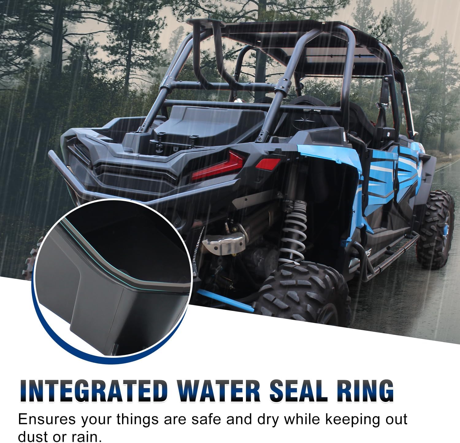 Removable Rear Cargo Box 69 QT Storage Bin Compatible with Polaris RZR XP 1000/RZR 900/XP 4 1000/Turbo S 2014-2023 Accessories, Rear Bed Tool Cargo Storage Box with Lid Replace 2881193
