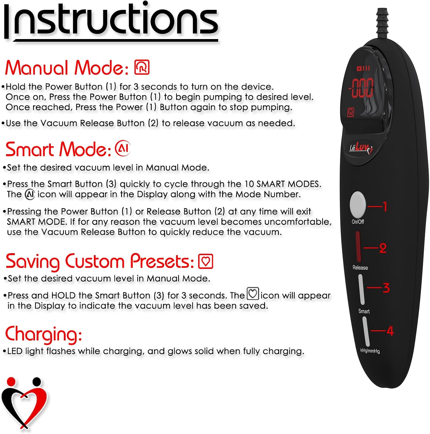 LeLuv Black Magna Pro+ Electric Penis Pump - 9" Length x 1.75" Diameter Wide Flange Cylinder - LCD Smart Handheld USB Rechargeable Untapered Acrylic Quick-Disconnect