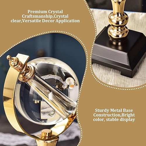Miniatura 3 de Globo del mundo con soporte de esfera de cristal, decoración de escritorio de lujo, bola de cristal de 11 pulgadas para oficina y hogar