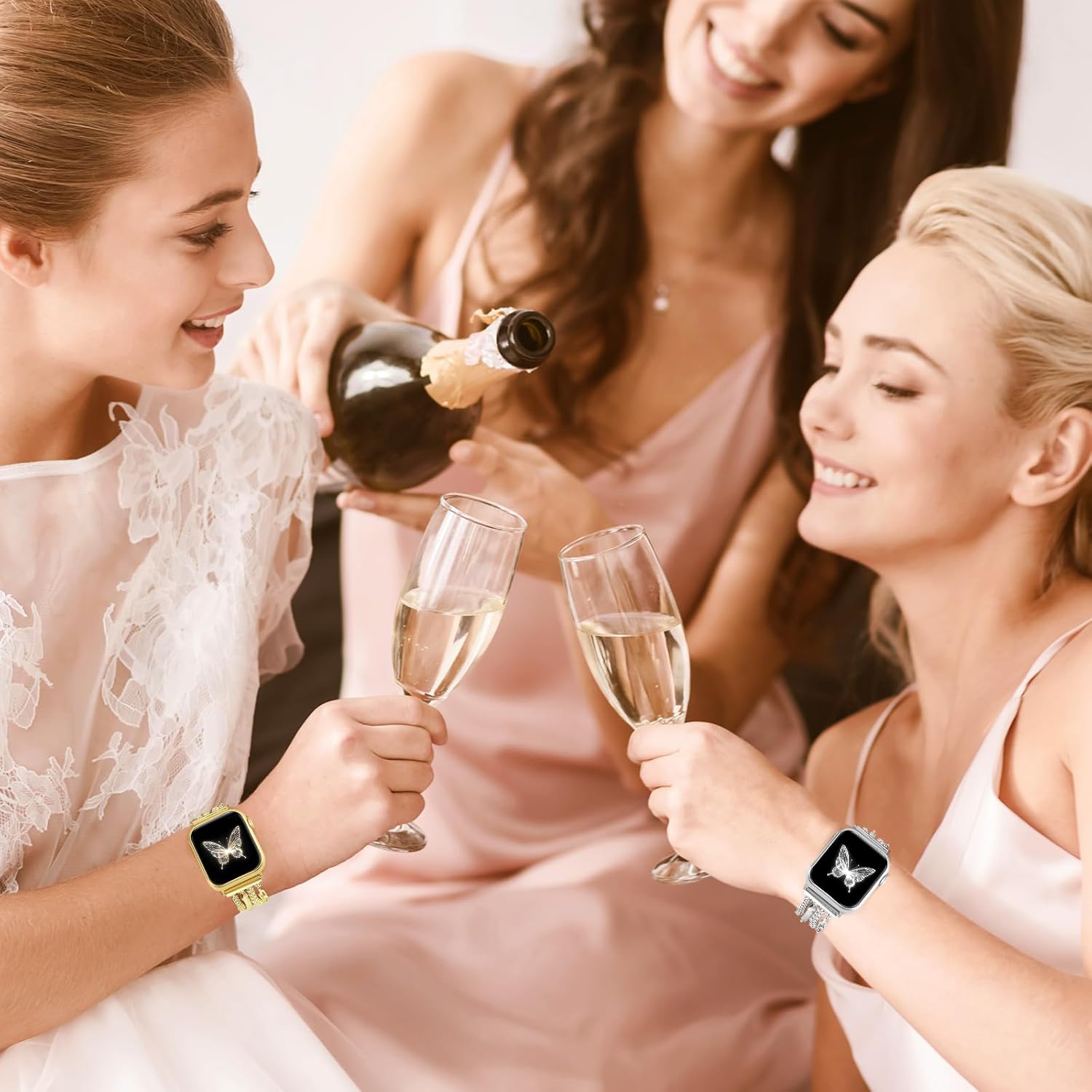 Chain Bracelet Watch Band Women Compatible with Apple Watch 38mm 40mm 41mm 42mm(S10/11) Adjustable Fashion Slim Jewelry Strap for iWatch Series 11/10/9/8/7/6/5/4/SE 3/2/1/Ultra1 2 3 Gold A - Image 7