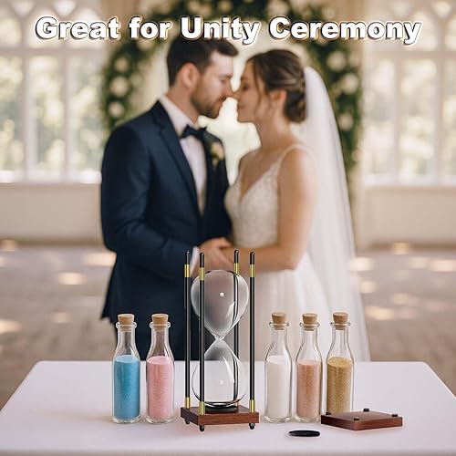 Miniatura 7 de Gafas de hora con arena, 60 minutos reloj grande de madera con temporizador de arena de 10 pulgadas, reloj de arena de 1 hora, reloj de arena